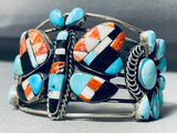 The Best Native American Navajo Turquoise Inlay Sterling Silver Butterfly Inlay Bracelet-Nativo Arts