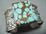 Heavy Huge Vivid Native American #8 Turquoise Sterling Silver Bracelet-Nativo Arts