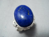 Stunning Navajo Lapis Sterling Silver Ring Native American-Nativo Arts