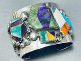 Important Fierro Family Vintage Native American Navajo Turquoise Inlay Sterling Silver Bracelet-Nativo Arts