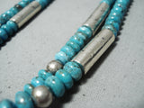 Important Santo Domingo Turquoise Sterling Silver Necklace Native American-Nativo Arts
