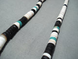 Native American Incredible Vintage Navajo Domingo Royston Turquoise Jet Shell Necklace-Nativo Arts