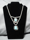 Important Godber Turquoise Vintage Native American Navajo Sterling Silver Necklace-Nativo Arts