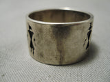 Very Unique!! Yei Rug Vintage Navajo Sterling Silver Native American Ring Old-Nativo Arts