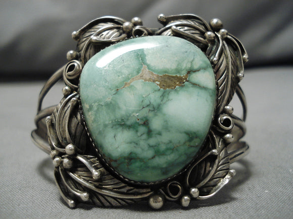 Native American Rare Vintage Yazzie Carico Lake Turquoise Sterling Silver Bracelet Cuff-Nativo Arts
