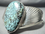 Bursts Of Silver Vintage Native American Navajo Spider Turquoise Sterling Bracelet-Nativo Arts