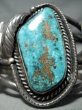 Native American Important Vintage Rare Deposit Turquoise Sterling Silver Bracelet Old-Nativo Arts