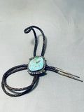 Colossal Vintage Native American Zuni Kingman Turquoise Sterling Silver Bolo-Nativo Arts