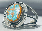 Native American One Of The Most Unique Turquoise Turtle Sterling Silver Bracelet-Nativo Arts