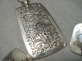 Important Natasha Peshlakai Award Native American Navajo Sterling Silver Necklace Earrings-Nativo Arts