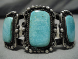 Marvelous Vintage Native American Navajo Green Turquoise Sterling Silver Bracelet-Nativo Arts