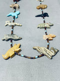 Native American Sturdy Hand Carved Turquoise Fetish Sterling Silver Animal Necklace-Nativo Arts