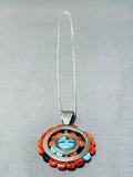 Native American Important Vintage Santo Domingo Turquoise Spiny Oyster Sterling Silver Necklace-Nativo Arts