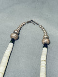 Native American Authentic Vintage Navajo Turquoise Sterling Silver Heishi Necklace-Nativo Arts