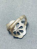 Impressive Vintage Native American Navajo Handcarved Sterling Silver Floral Ring-Nativo Arts