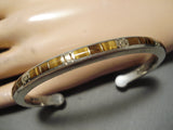 Fabulous Vintage Native American Navajo Tigers Eye Sterling Silver Bracelet Old-Nativo Arts