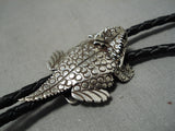 Exceptional Vintage Native American Navajo Ben Yazzie Sterling Silver Toad Bolo Tie-Nativo Arts
