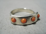 Best Native American Cheyenne Artist Ben Nighthorse Campbell Coral Sterling Silver Ring-Nativo Arts