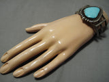 Superior Vintage Native American Navajo Sky Blue Turquoise Sterling Silver Bracelet-Nativo Arts