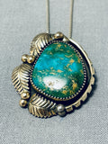 Exquisite Vintage Native American Navajo Royston Turquoise Sterling Silver Necklace-Nativo Arts