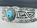 Fabulous Vintage Native American Navajo Morenci Turquoise Sterling Silver Bracelet-Nativo Arts