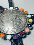 Unique Vintage Native American Navajo Silver Dollar Coin Sterling Silver Bolo-Nativo Arts