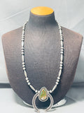 Longer 34' Vintage Native American Navajo Royston Turquoise Sterling Silver Necklace Old-Nativo Arts