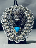 Fabulous San Felipe Sleeping Beauty Turquoise Sterling Silver Buffalo Ring-Nativo Arts