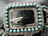 Authentic Vintage Native American Navajo Victor Moses Bega Sterling Silver Turquoise Concho Belt-Nativo Arts