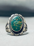 Gorgeous Vintage Native American Navajo Cerillos Turquoise Sterling Silver Ring-Nativo Arts