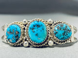 Marvelous Vintage Native American Navajo Kingman Turquoise Sterling Silver Bracelet-Nativo Arts