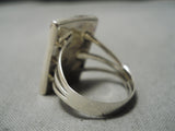 Striking Modernistic Zuni Native American Inlay Turquoise Sterling Silver Ring-Nativo Arts