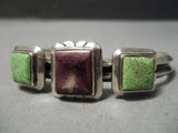 Thick Heavy Vintage Native American Navajo Gaspeite Sterling Silver Bracelet Cuff-Nativo Arts