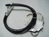 Gigantic Hueg Native American Lizard Sterling Silver Royston Turquoise Bolo Tie-Nativo Arts