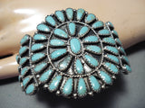 Larry Moses Begay Vintage Native American Navajo Turquoise Cluster Sterling Silver Bracelet-Nativo Arts