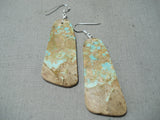 Native American Exceptional Santo Domingo Royston Turquoise Sterling Silver Earrings-Nativo Arts