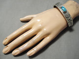 Fabulous Jeanette Dale Vintage Native American Navajo Sterling Silver Rare Turquoise Bracelet-Nativo Arts