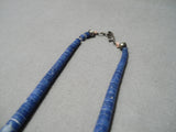 Best Vintage Native American Navajo Lapis Sterling Silver Heishi Necklace Old-Nativo Arts