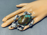 The Most Spectacular Native American Navajo Turquoise Sterling Silver Toad Ring-Nativo Arts