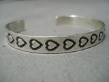 Dramatic Vintage Native American Navajo Hearts Of Love Sterling Silver Bracelet-Nativo Arts