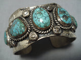 Museum Vintage Native American Navajo Carico Lake Turquoise Sterling Silver Bracelet Old-Nativo Arts