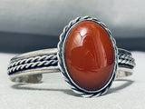 One Of The Best Vintage Navajo Carnelian Sterling Silver Bracelet-Nativo Arts