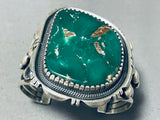 One F The Best Ever Vintage Native American Navajo Verdy Jake Turquoise Sterling Silver Bracelet-Nativo Arts