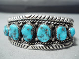 Important Henry Roanhorse Vintage Native American Navajo Turquoise Sterling Silver Bracelet-Nativo Arts