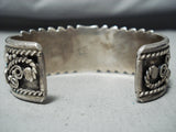 Signed Vintage Native American Navajo Sleeping Beauty Turquoise Sterling Silver Bracelet-Nativo Arts