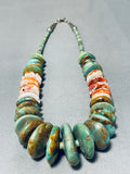 Native American Opulent Vintage Santo Domingo Green Turquoise Heishi Sterling Silver Necklace-Nativo Arts