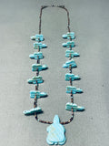 Wonderful Vintage Native American Zuni Turquoise Turtles Sterling Silver Necklace-Nativo Arts