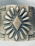 Concho Shield 137 Grams Vintage Native American Navajo Sterling Silver Bracelet Cuff-Nativo Arts