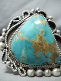 Ray Nez Native American Navajo Royston Turquoise Sterling Silver Huge Bracelet-Nativo Arts