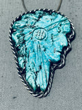 Hand Carved Vintage Native American Navajo Chief Sterling Silver Necklace Old-Nativo Arts
